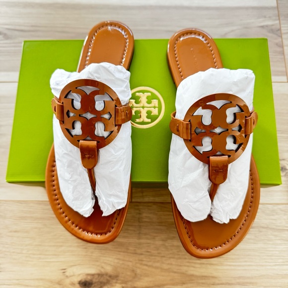 ☀️NEW☀️Tory Burch Miller Sandals Tan 8 - Picture 4 of 12